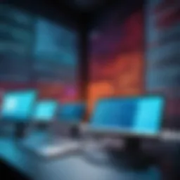 A visual representation of various cyber threats including phishing, malware, and ransomware.