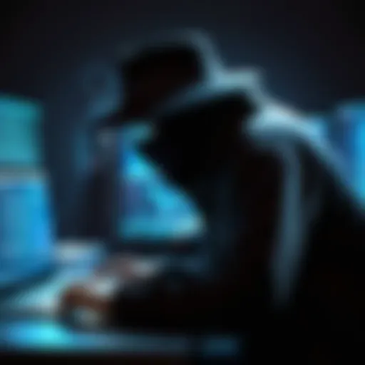 Illustration of a black hat hacker in action