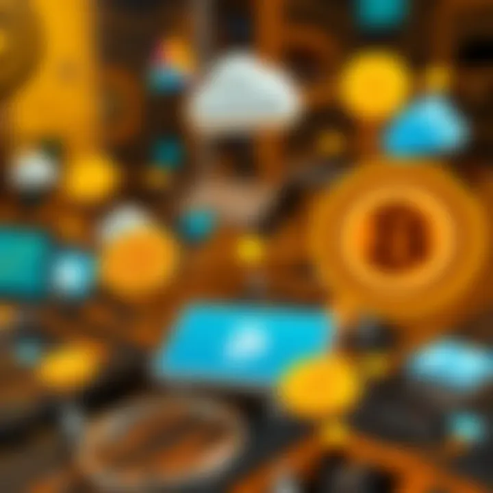 Cryptocurrency transaction flow represented visually
