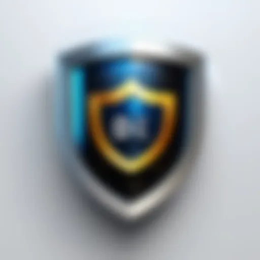 Digital shield representing data protection