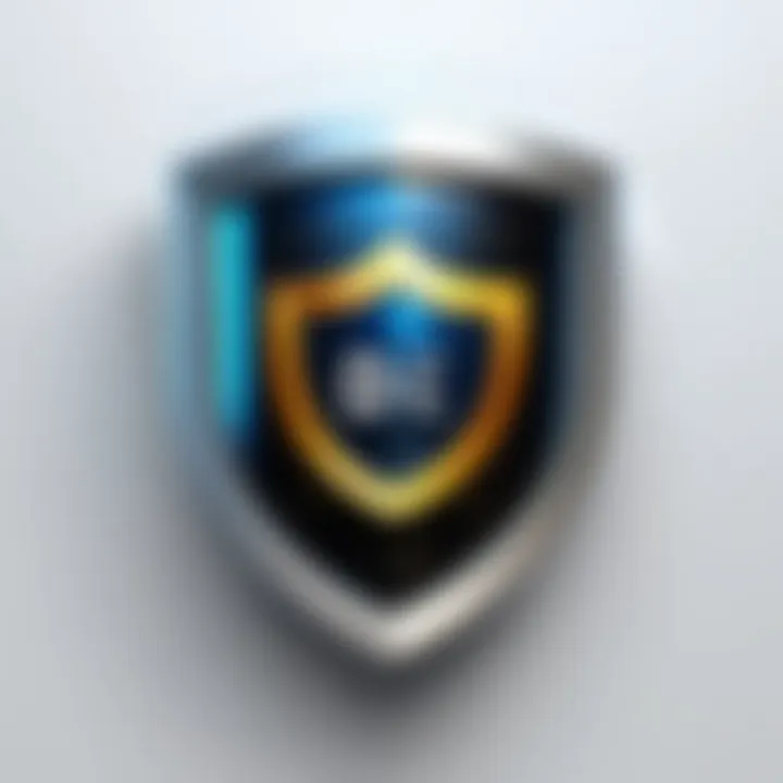 Digital shield representing data protection