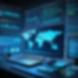 An abstract representation of cybersecurity threats