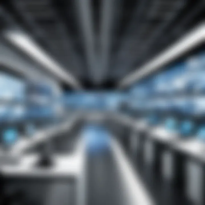 An organizational layout depicting strategic placement of surveillance cameras within a facility.