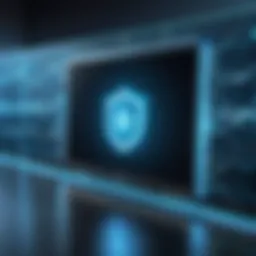 Illustration of a network firewall protecting a digital environment