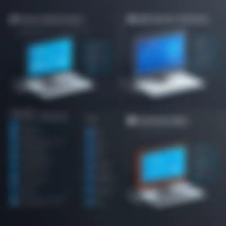 Diagram illustrating the differences between hardware and software firewalls