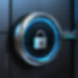 A digital lock symbolizing network security