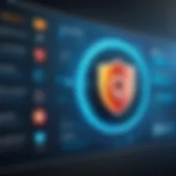 Illustration depicting various security alerts in a digital environment