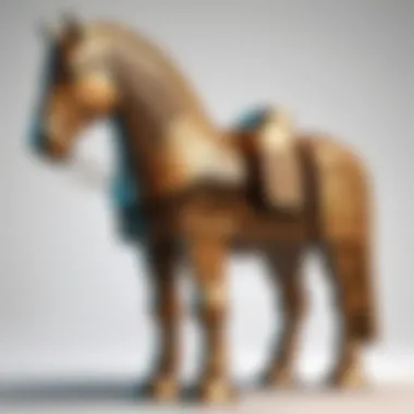 An abstract representation of a Trojan horse symbolizing computer malware