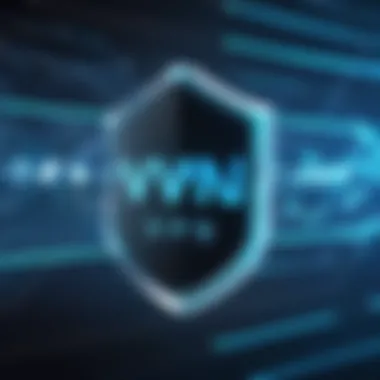 VPN Connection Securing Data Conceptual illustration of a VPN connection securing data