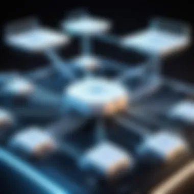 Network Management with WiFi Access Point Controllers A schematic representation of multiple access points being managed by a central controller in a network environment.