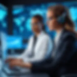 Diverse professionals collaborating in cybersecurity
